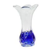Vase en verre bleu