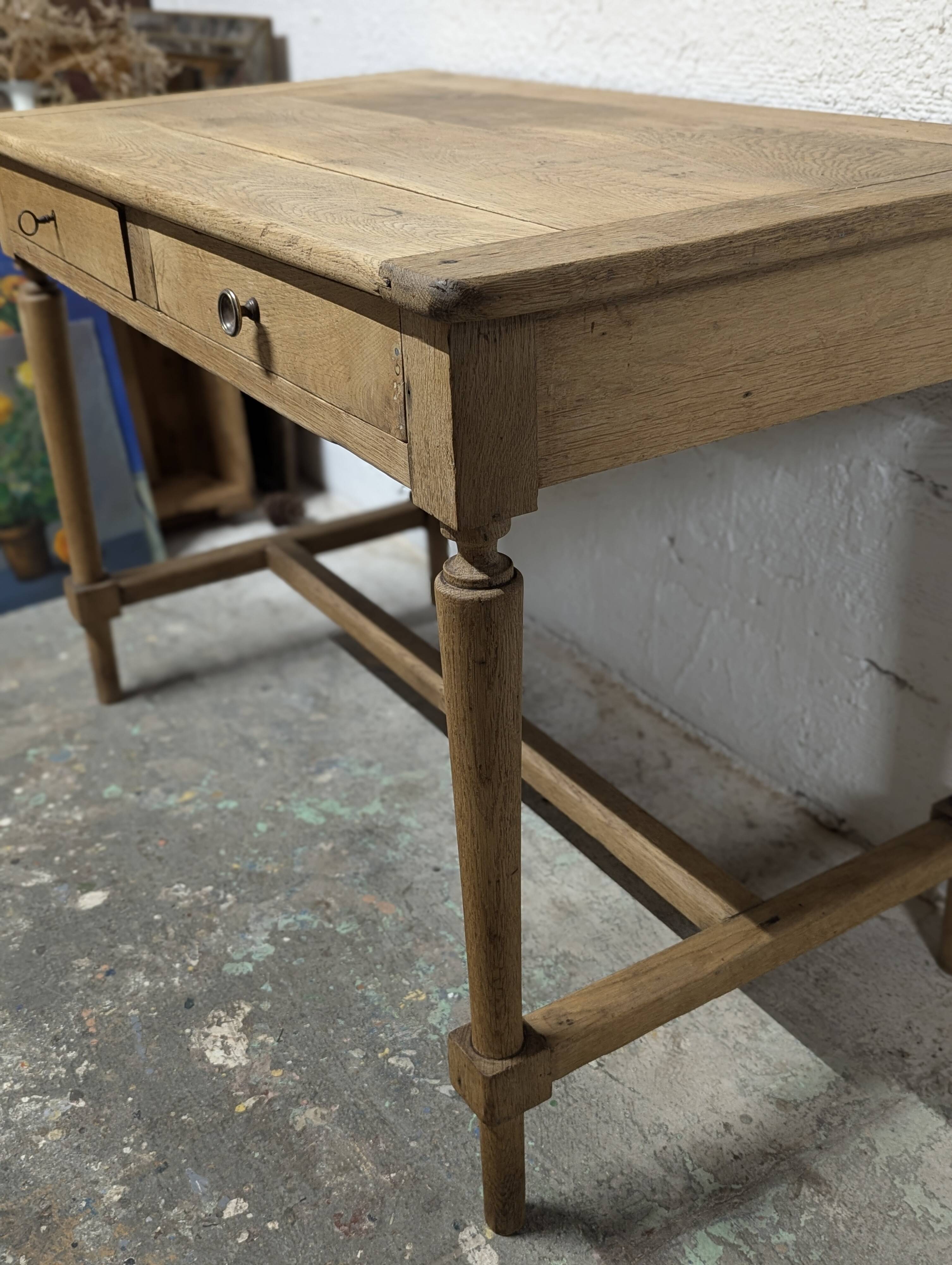 Bureau en chêne 2 tiroirs