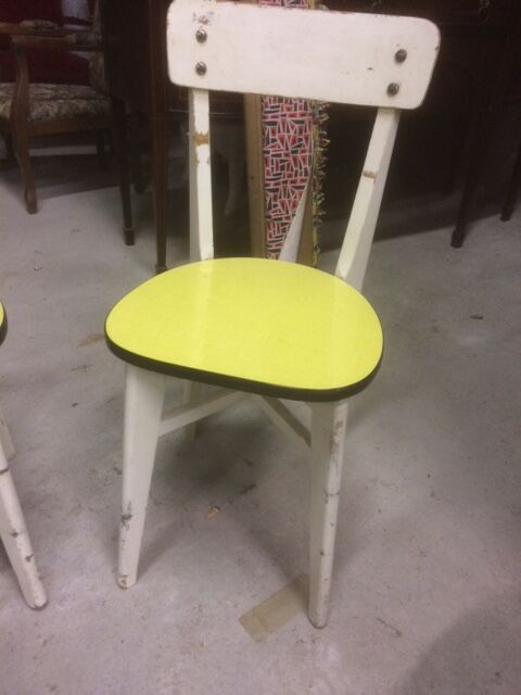 2 sun yellow formica chairs