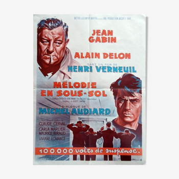 poster Mélodie in the basement Henri Verneuil Jean Gabin Alain Delon Roger Soubié