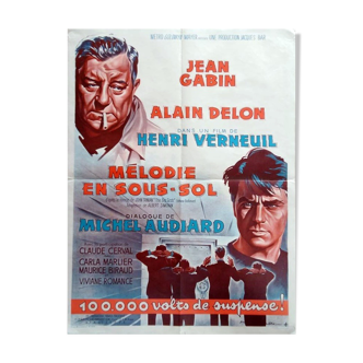 Affiche Mélodie en sous sol Henri Verneuil Jean Gabin Alain Delon Roger Soubié