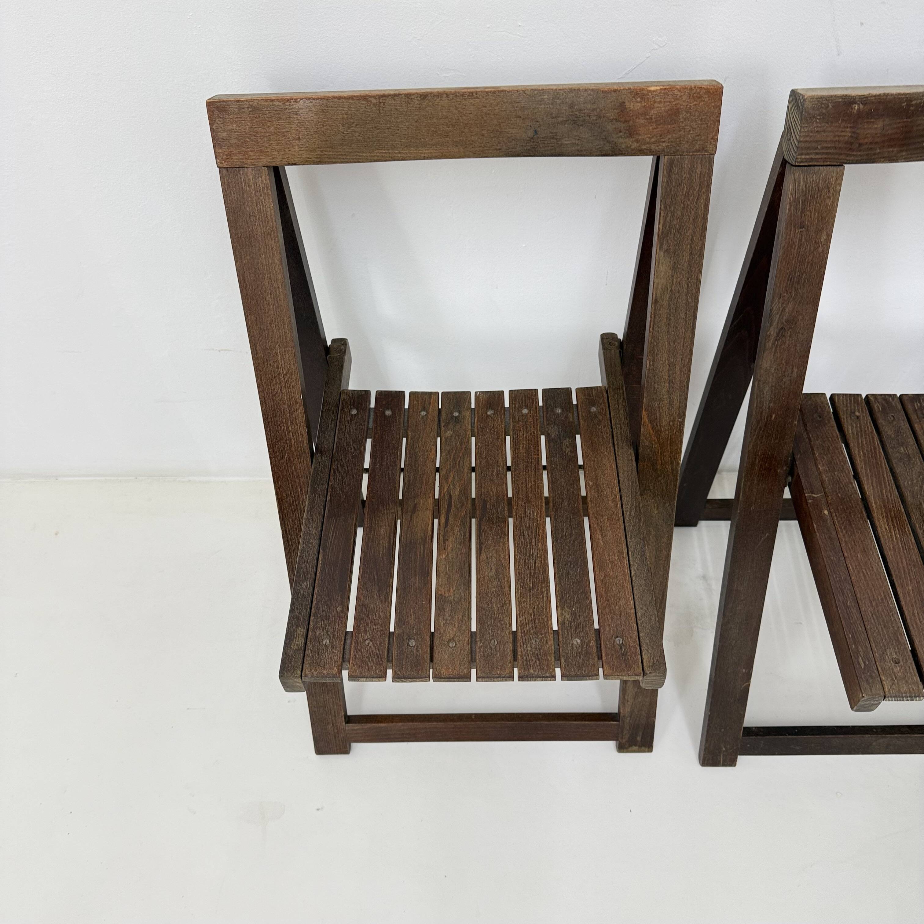 Set of 3  wooden folding chairs, 1960’s