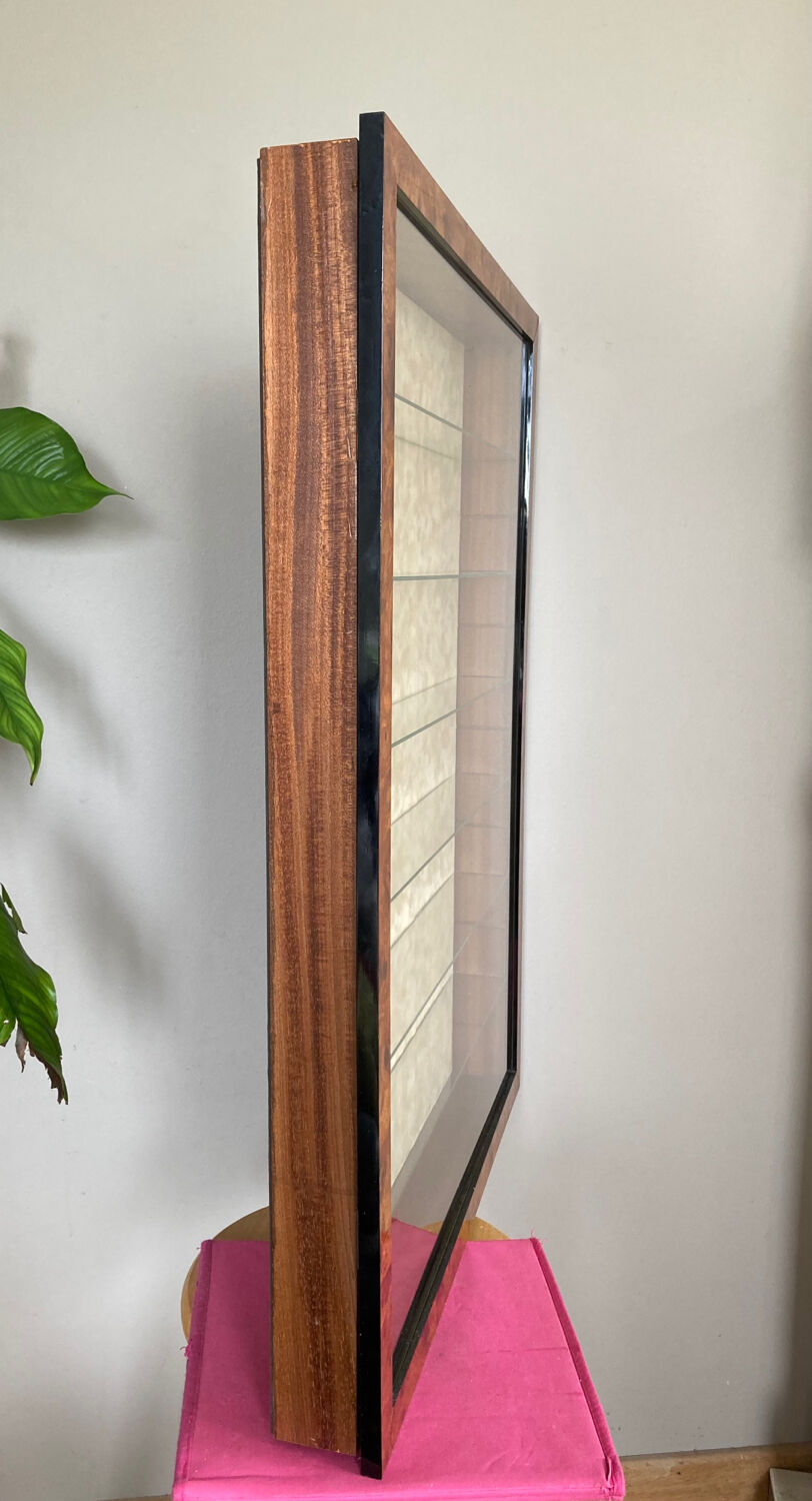 Peli-folies wall showcase in real elm magnifying glass, french manufacture (available)