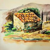 Old ink drawing on paper 1975 signed