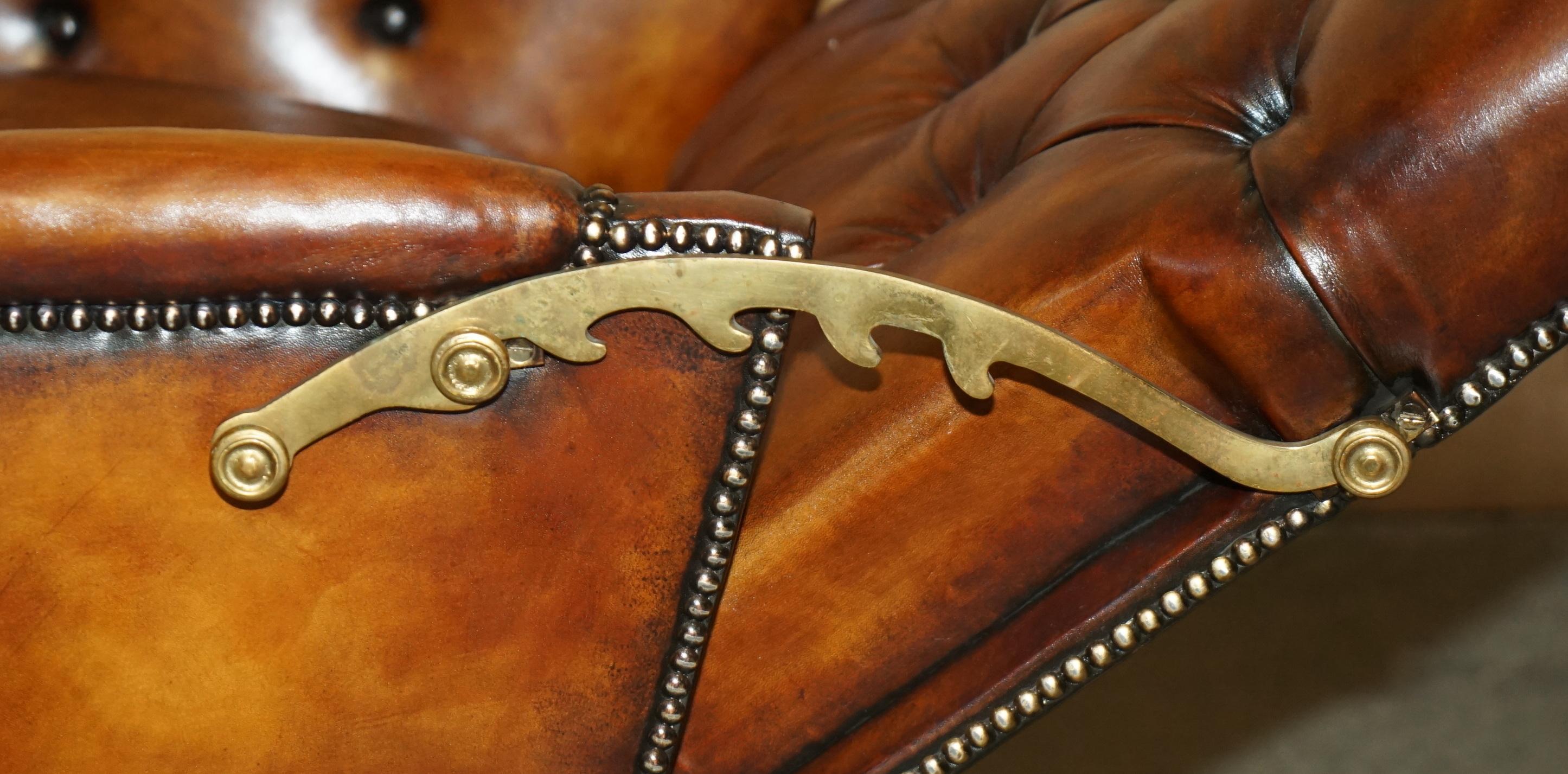 Fauteuil Club Chesterfield en Cuir Teint à la Main