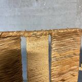 Vintage screen in straw and braided rope