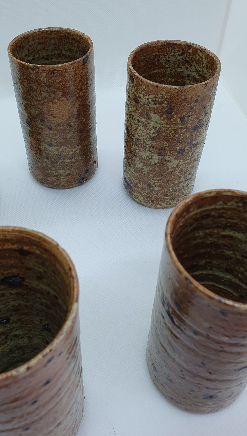 6 verres haut en grès pyrité