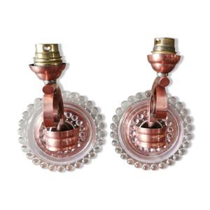 Paire d'appliques art - cuivre