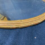 Plate center-of-table brass and old round mirror 1900