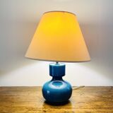 Vintage 60s lamp in cracked blue glazed ceramic – Design Space