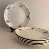 6 Gien dessert plates, Nice model, 1950