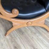 Ancien fauteuil Chesterfield Victoria / vintage / noir