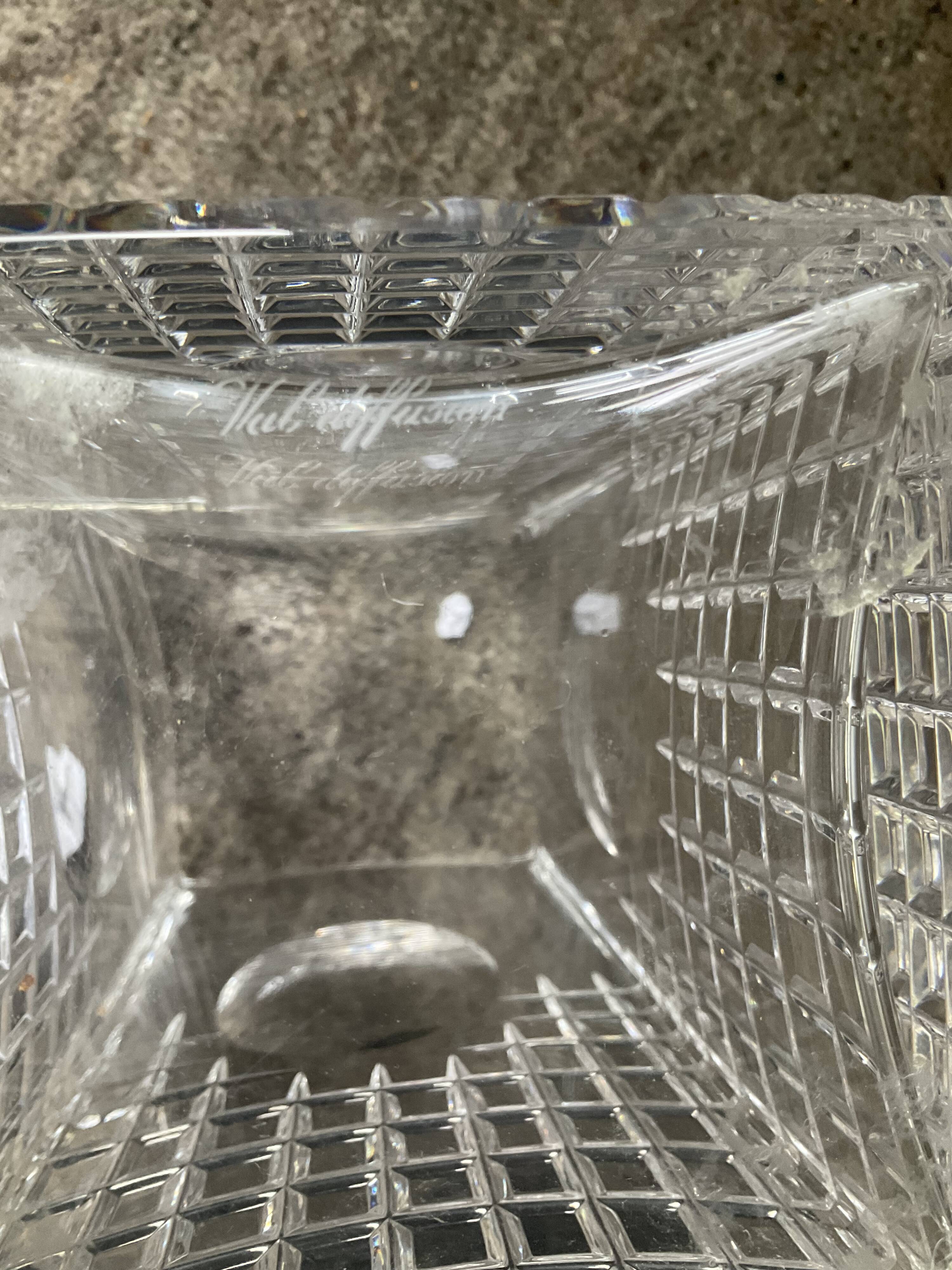 Vintage chiseled crystal vase from the 70s
