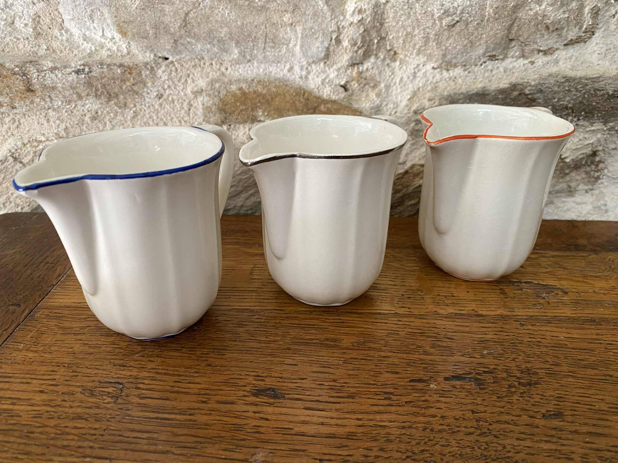 Lot of 3 Badonviller and K&G Lunéville creamers