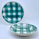 Vintage beige and green checkered service