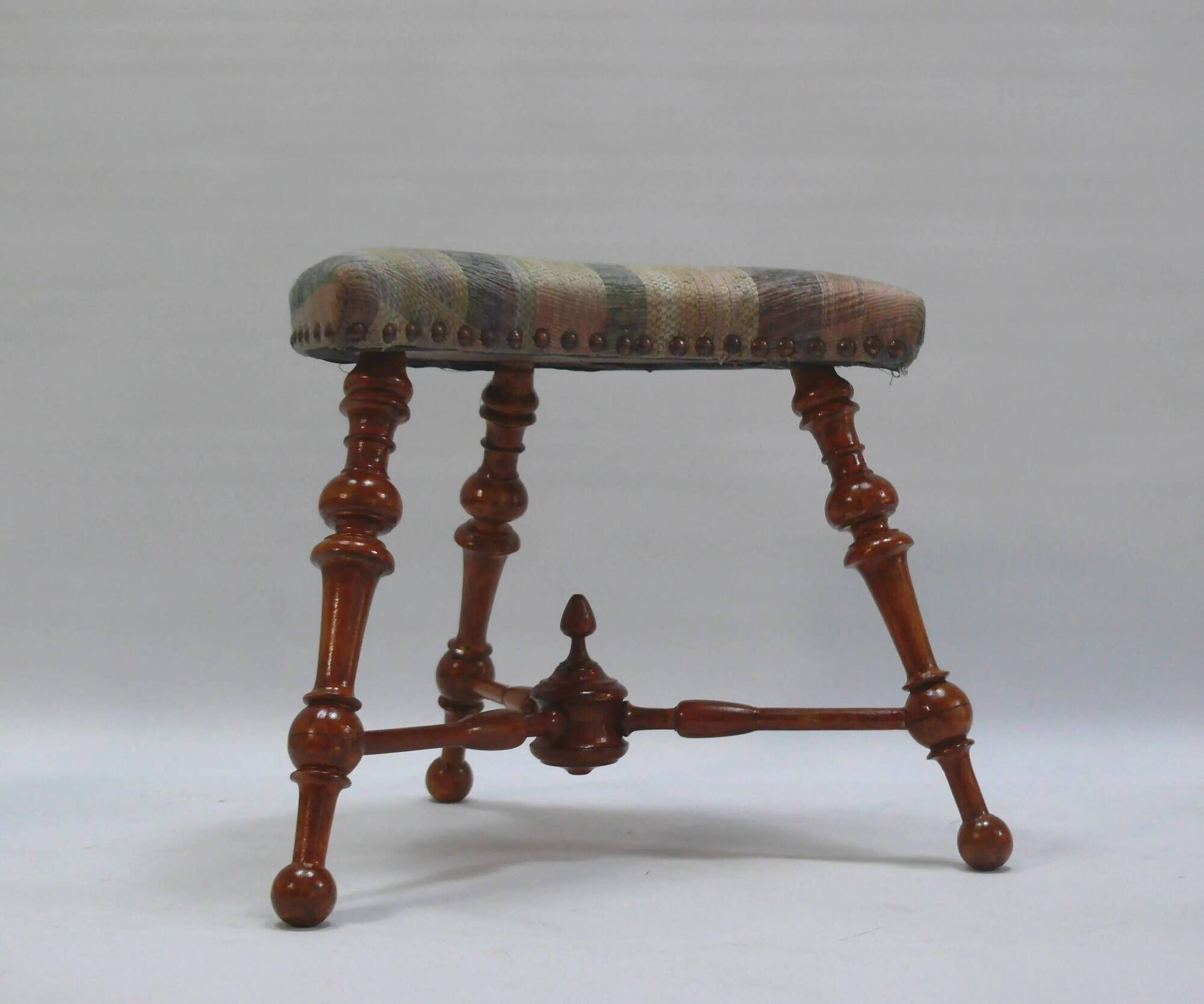 Victorian Stool, Three Legs, Upholstered Stool, Footstool, Vintage