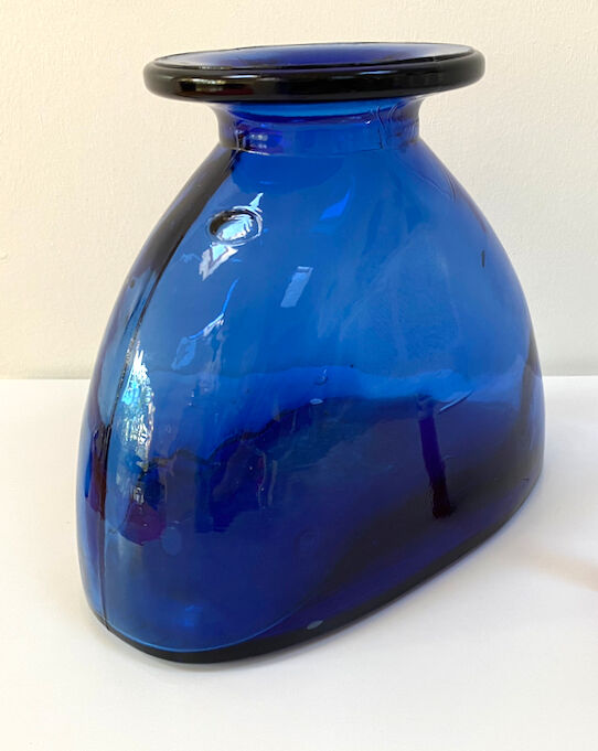 Vintage cobalt blue glass vase