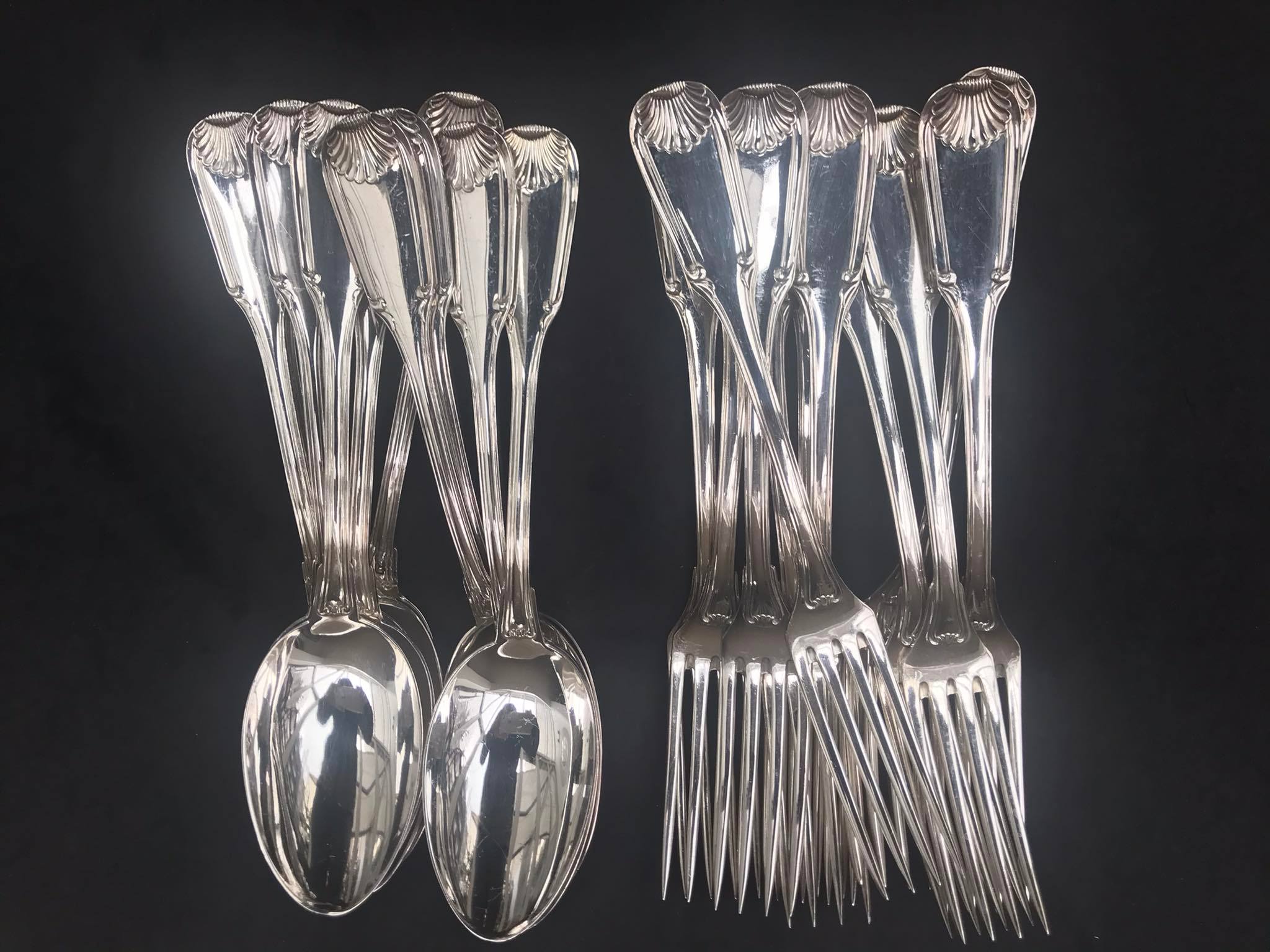 Silver shell cutlery
