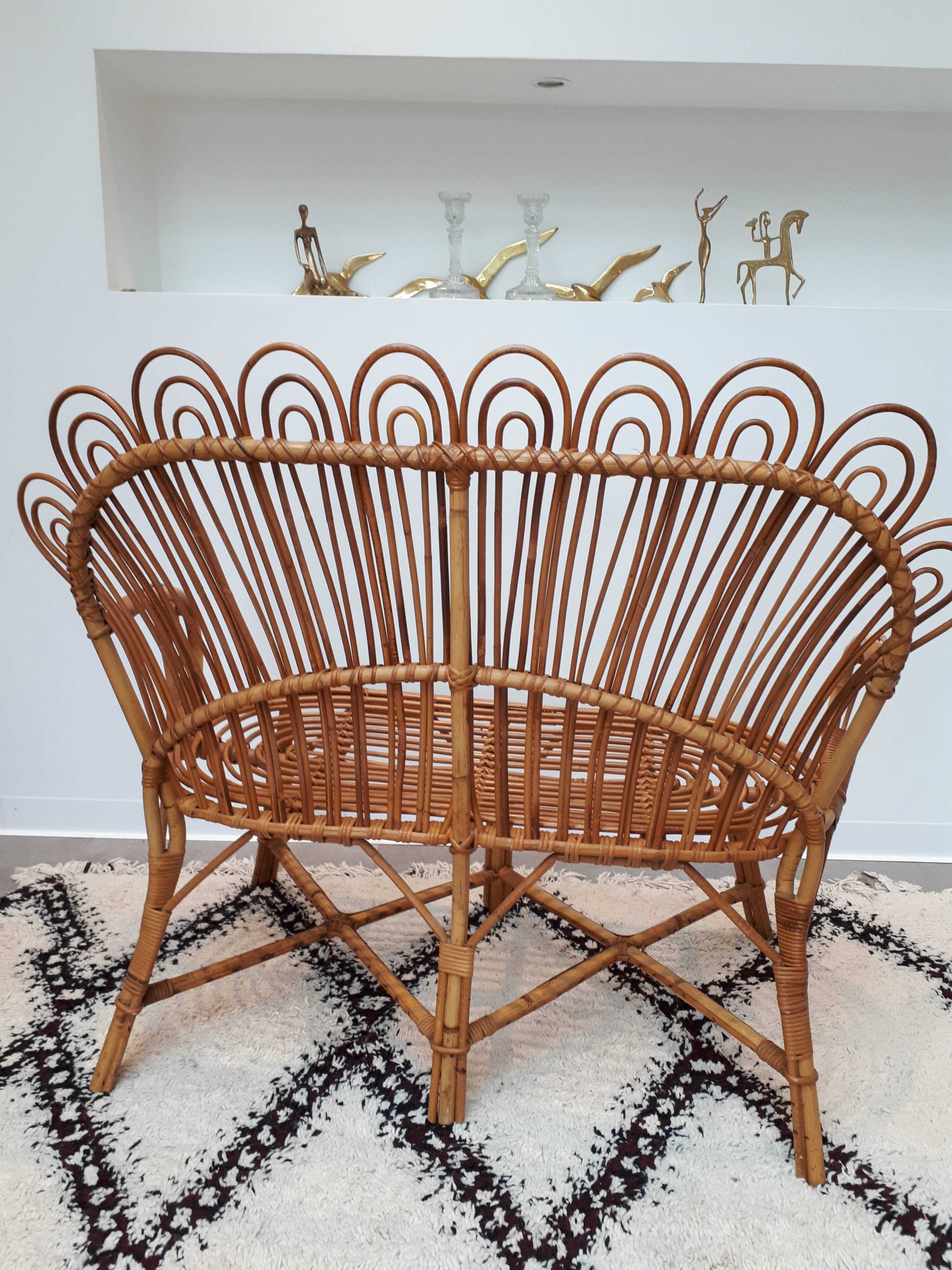 Rattan bench from the 1960s