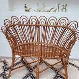 Rattan bench from the 1960s