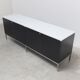 Freestanding black & marble credenza by Florence Knoll for Knoll, 1961
