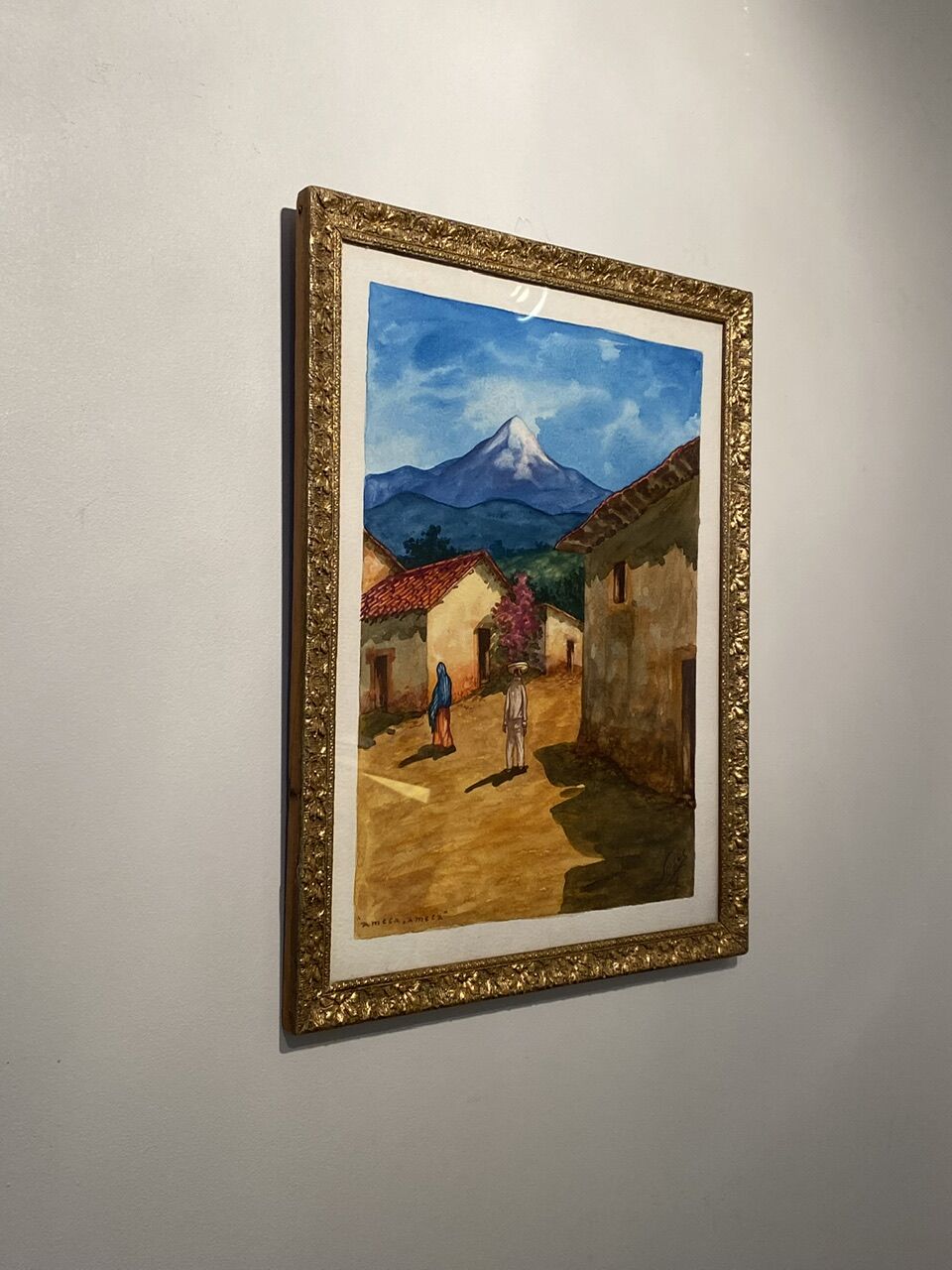 Old painting, Mexican landscape, signed XX century