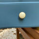 Restored antique drop-leaf secretary – natural wood & midnight blue