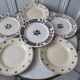Set of 6 flat orange plates mismatched Digoin Sarreguemines and Badonvillier