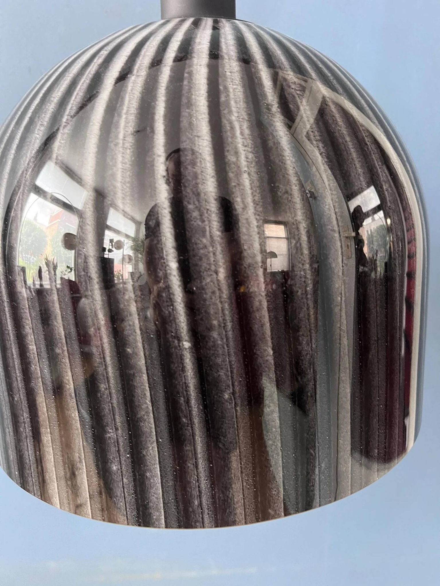 Mid-century glass hanging lamp by Peill and Putzler