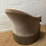 Beige velvet toad chair