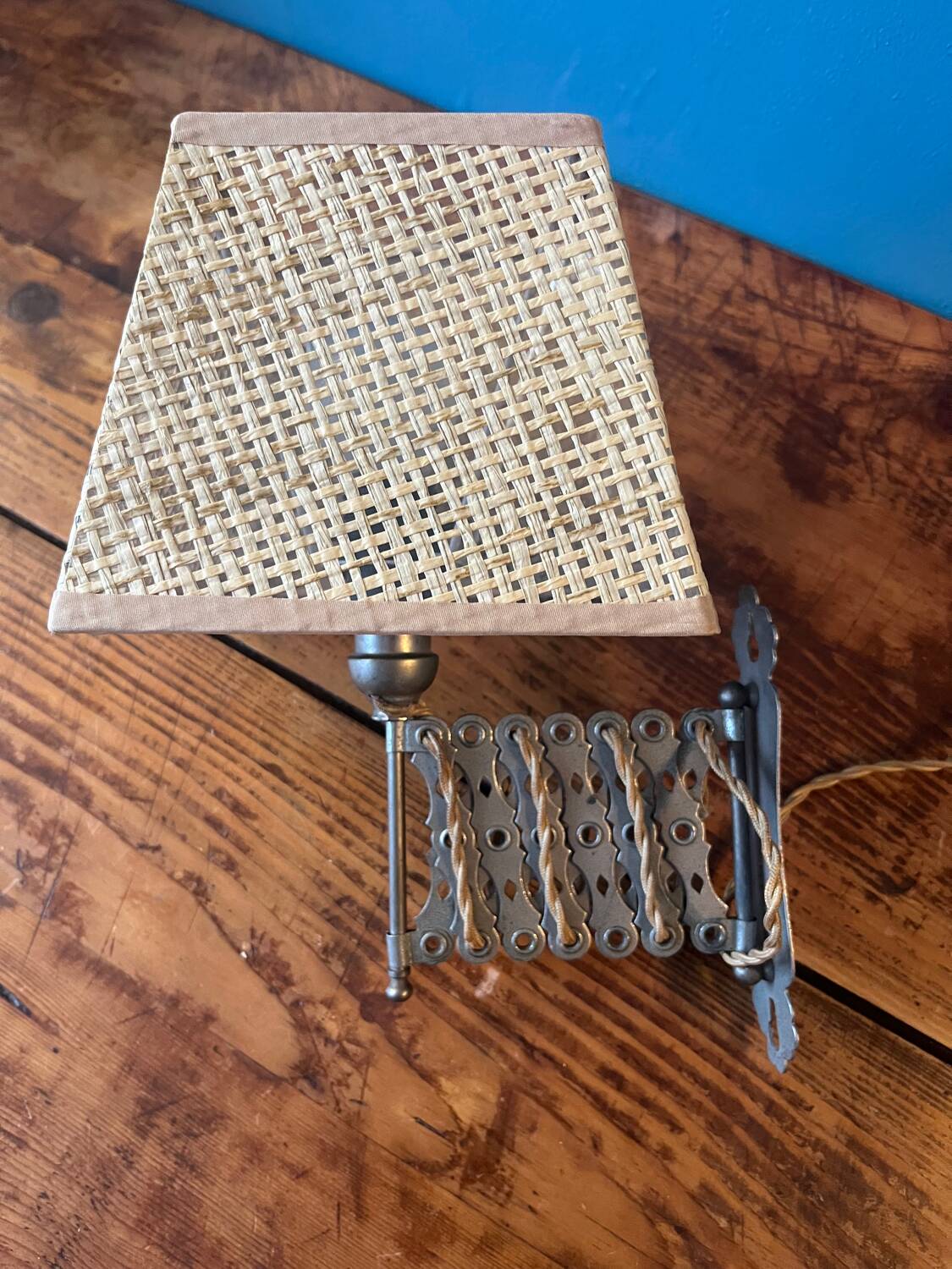 Small metal reading light or accordion lamp