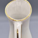 Pichet en porcelaine allemande peint à la main avec motif floral et bordure dorée