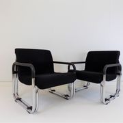 2 Cazzaro Bauhaus tubular steel armchairs