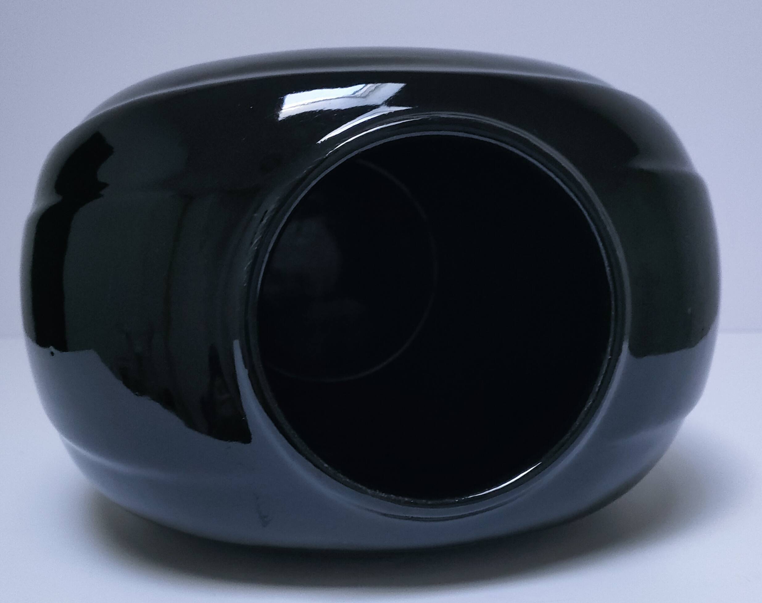 Black ceramic vase design 80 stamped