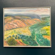 Original Swedish Oil on Canvas – "Landscape" by Lalla Blecher – Signed – Dated 1994 – Framed – 63 × 53 cm (24.8" × 20.9")