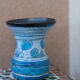 Raku blue vase with Scandinavian tendencies