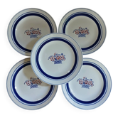 5 assiettes à dessert anciennes Digoin et Sarreguemines