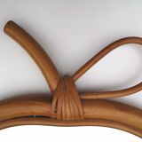 Vintage "apple" mirror in rattan