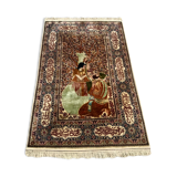 Tapis Iranien ancien en laine et soie 210x119cm