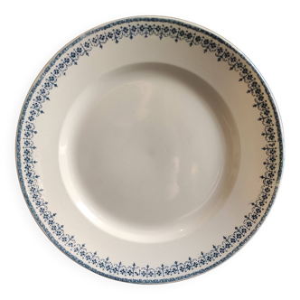 French vintage round serving plate, 32.5cm diameter, Longwy, mod. Bordeaux