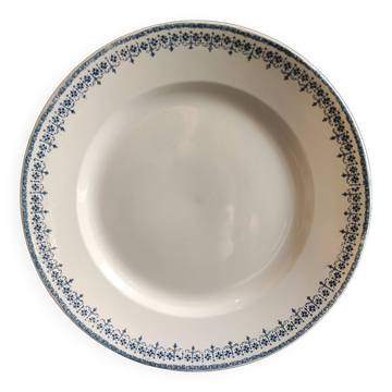 French vintage round serving plate, 32.5cm diameter, Longwy, mod. Bordeaux