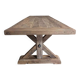 Antique solid oak table with farmhouse style star legs - length