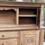 2-part Breton sideboard renovated in solid raw oak 200cm