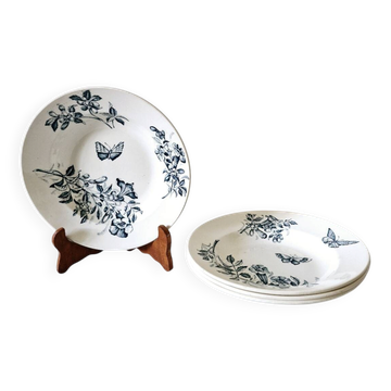 4 assiettes creuses anciennes modèle Jasmin Badonviller