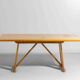 Geometrical dining table in oak, Italy 1980s