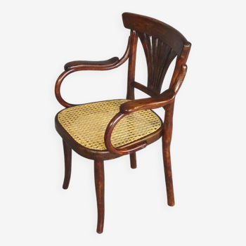 THONET children's armchair N°221, 1900, new canework