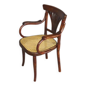 THONET children's armchair N°221, 1900, new canework