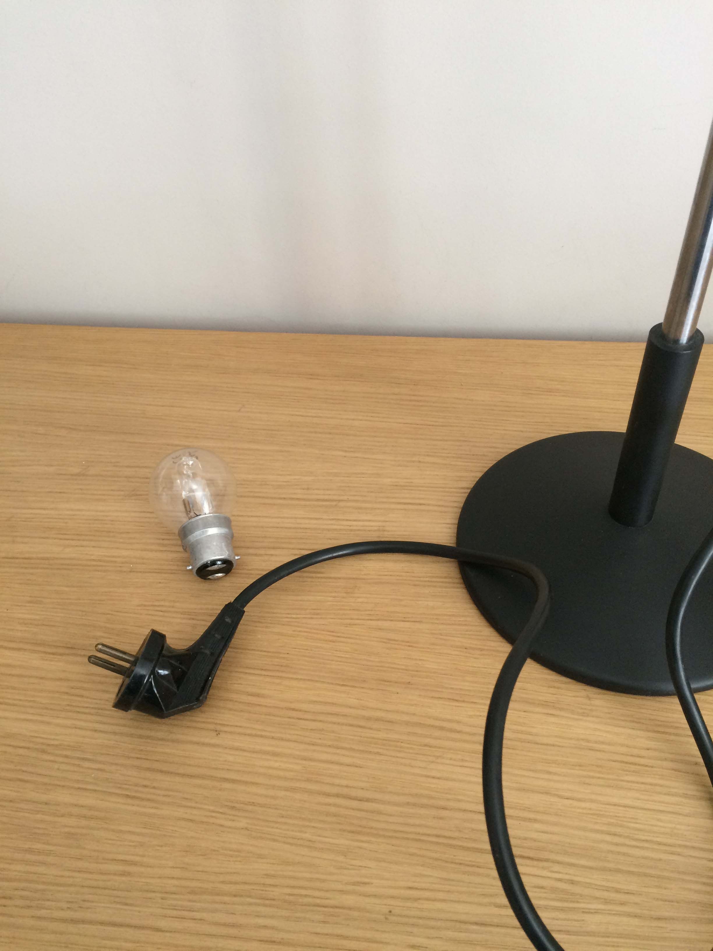 Jumo cast iron and Chrome 1960 desk lamp