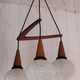 Boomerang Cascade Pendant Chandelier in Teak and Glass from Philips, 1950s