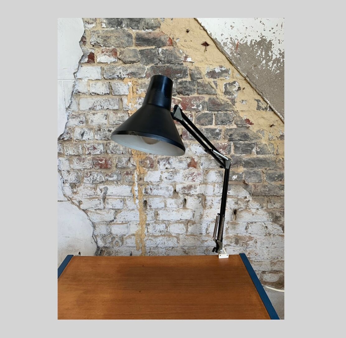 Lampe d'architecte par E.S Horn, Danemark , 1980s , noir